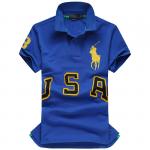 high collar t-shirt polo ralph lauren cool 2013 hommes cotton three usa blue
